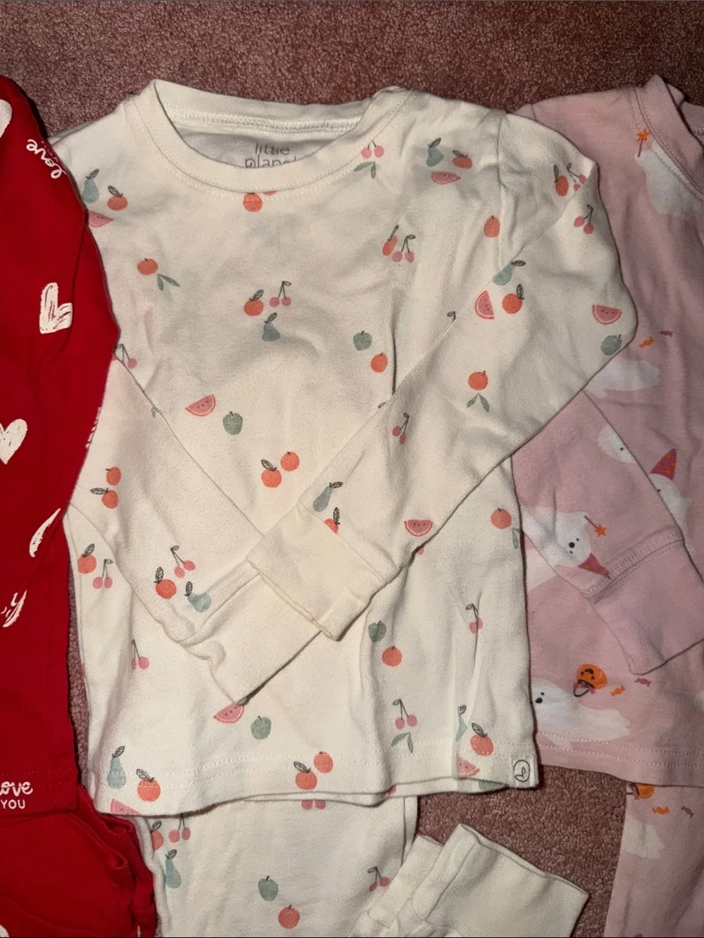 Carter's Red Heart Print Pajama Set with Assorted Character Sets